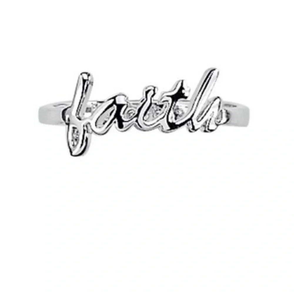 Lia‎ Sophia faith script  silver ring